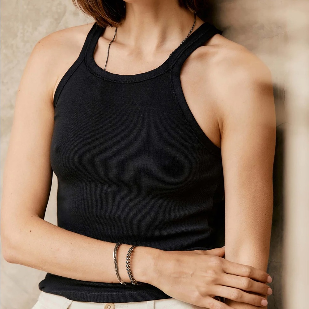 imogene + willie Black Ribbed Racerback Tank - Picture 2 of 6